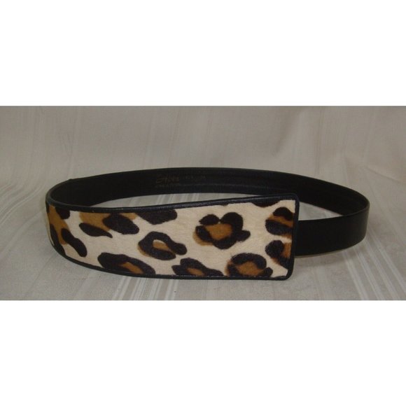 Abbe Creation Leather Cheetah Leopard Belt Vintage - Picture 1 of 6